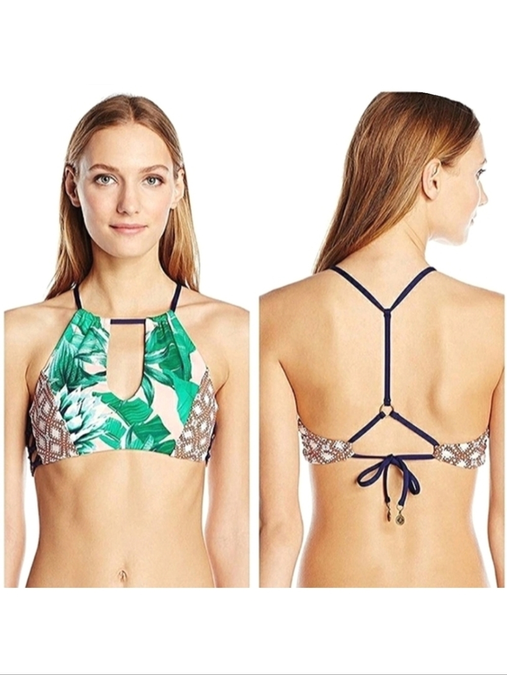 New! SPERRY TOP-SIDER High-Neck Floral Bikini Top SMALL
